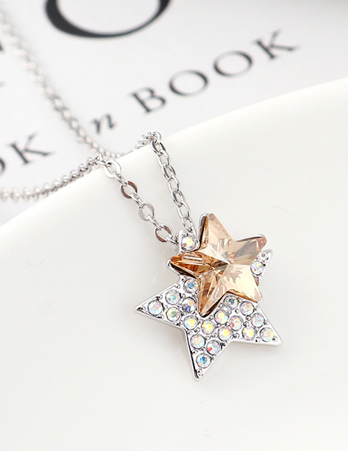 Fashion Golden Phantom Star Crystal Necklace