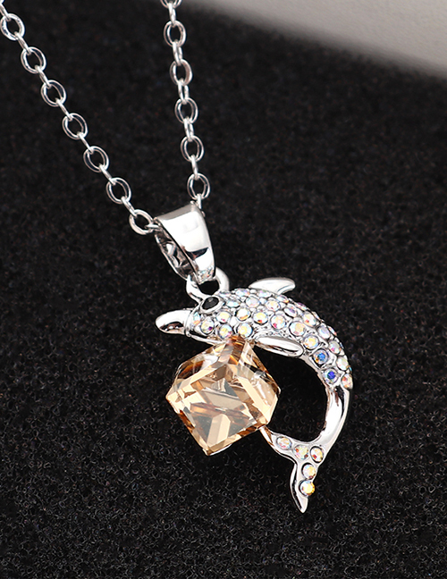 Fashion Golden Phantom Dolphin Crystal Crystal Necklace