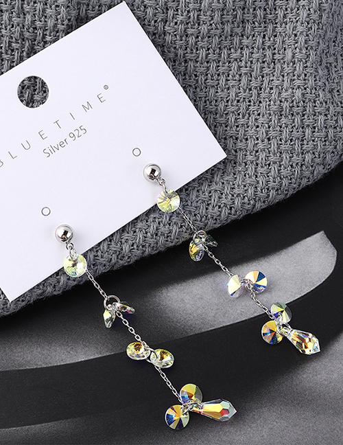 Fashion Color Crystal Earrings - Shining