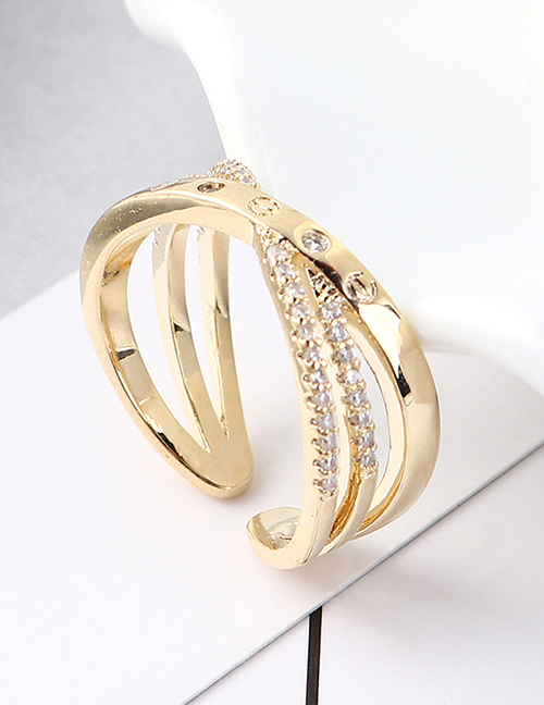 Fashion 14k Gold Zircon Ring - Winding