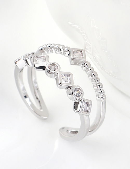 Fashion Platinum Zircon Ring - Ring Of Charm