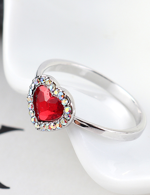 Fashion Light Red Crystal Ring - Love Is You And Me