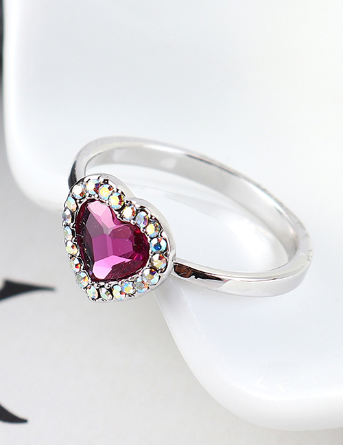 Fashion Purple Crystal Ring - Love Is You And Me