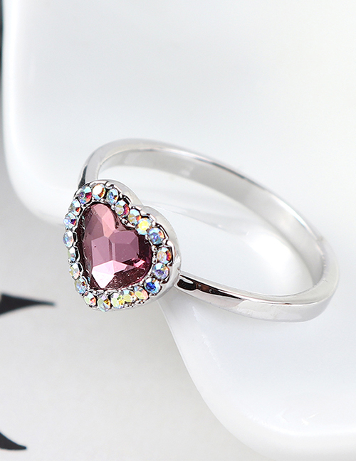 Fashion Classical Pink Crystal Ring - Love Is You And Me