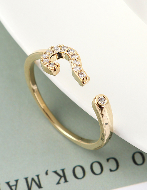 Fashion 14k Gold Zircon Ring - Interpretation Symbol
