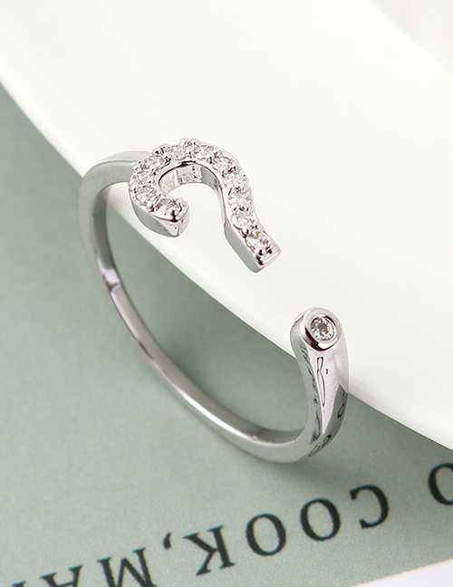 Fashion Platinum Zircon Ring - Interpretation Symbol