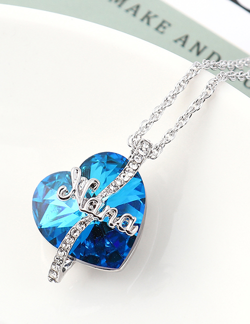 Fashion Blue Light Crystal Necklace - Love Is Eternal