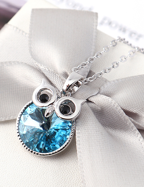 Fashion Sea Blue Crystal Necklace - Staying Owl