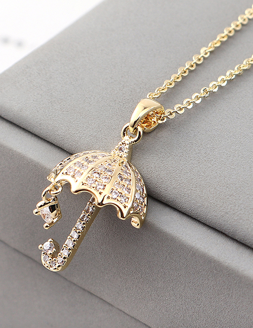 Fashion 14k Gold Zircon Necklace - For Your Umbrella