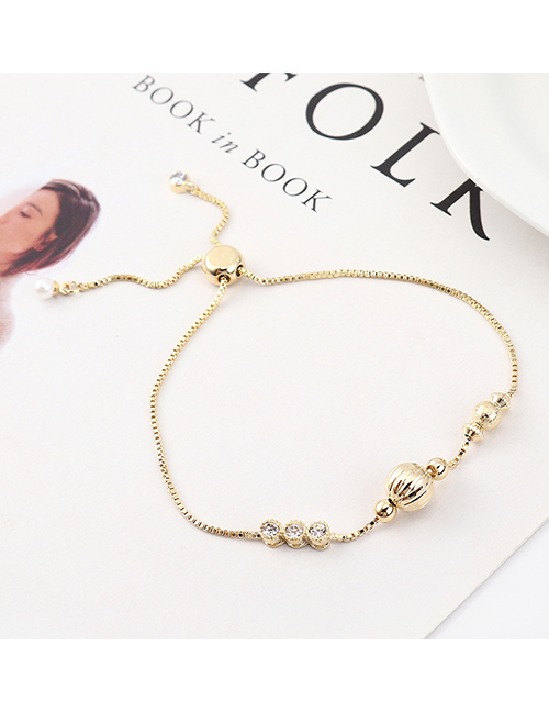 Fashion (14k Gold) Beaded Zircon Bracelet