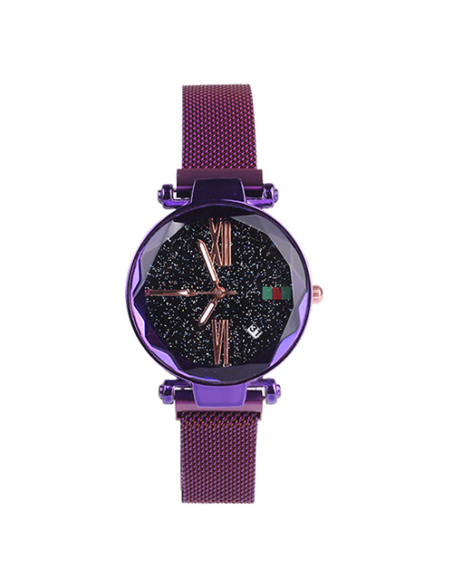 Fashion Purple Tape Watch Starry Sky Watch