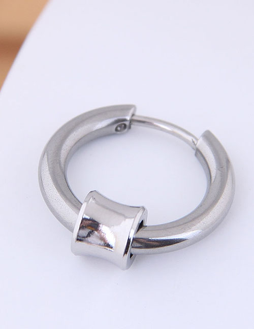 Fashion Silver Titanium Steel Earrings Single