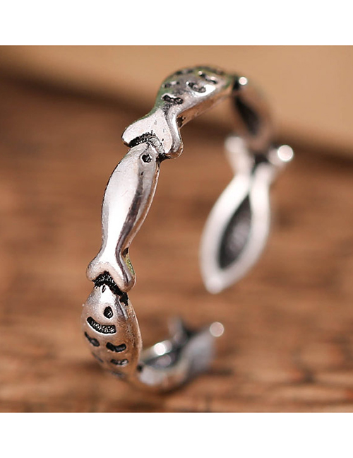Fashion Silver Tropical Fish Opening Ring