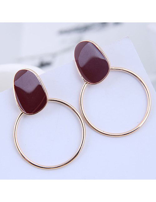 Fashion Gold Metal Ring Earrings