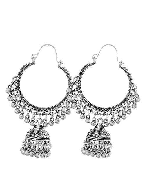 Fashion Silver Bell Tassel Earrings
