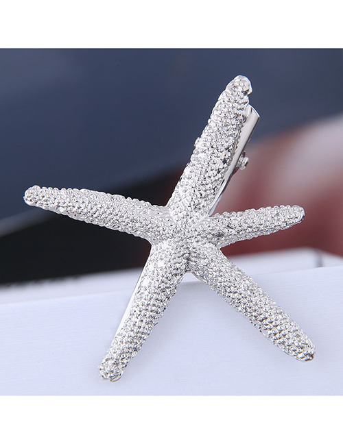Fashion Silver Metal Starfish Hairpin