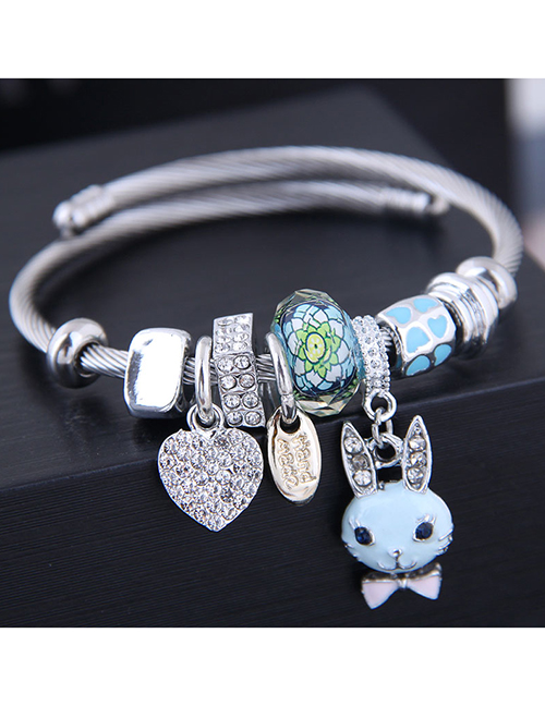 Fashion Blue Metal Love Rabbit Bracelet
