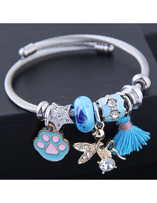 Fashion Blue Metal Angel Bracelet