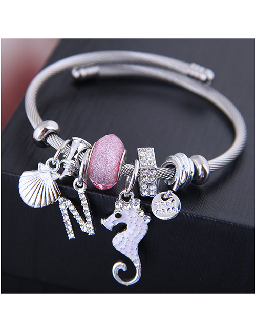 Fashion Pink Metal Hippocampus Bracelet