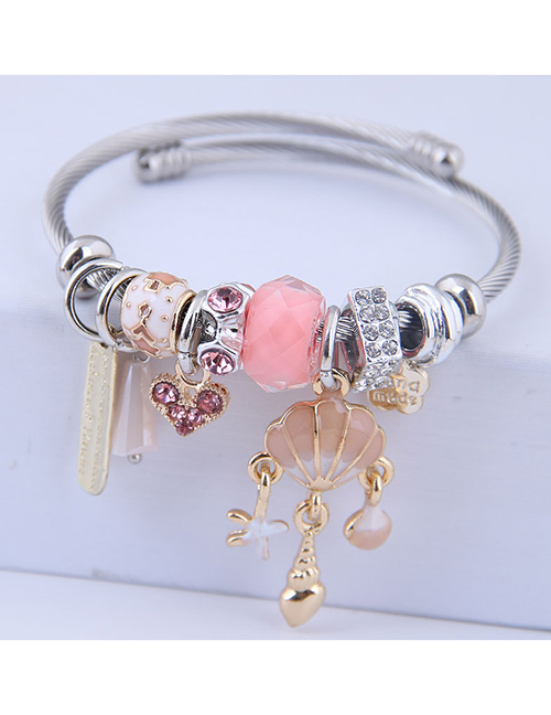 Fashion Pink Metal Shell Bracelet
