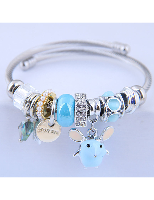 Fashion Blue Metal Cute Mouse Bracelet