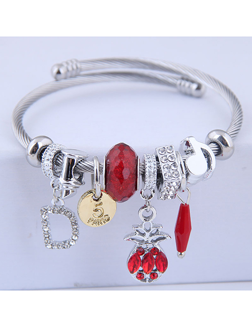 Fashion Red Metal Pineapple Bracelet