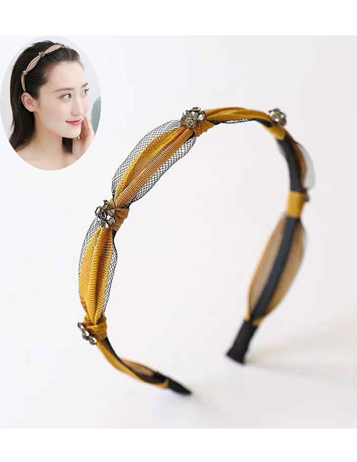 Fashion Yellow Knotted Flower Hoop With Diamonds