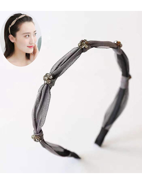 Fashion Gray Knotted Flower Hoop With Diamonds