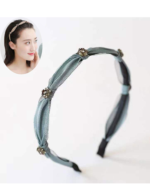 Fashion Light Blue Knotted Flower Hoop With Diamonds