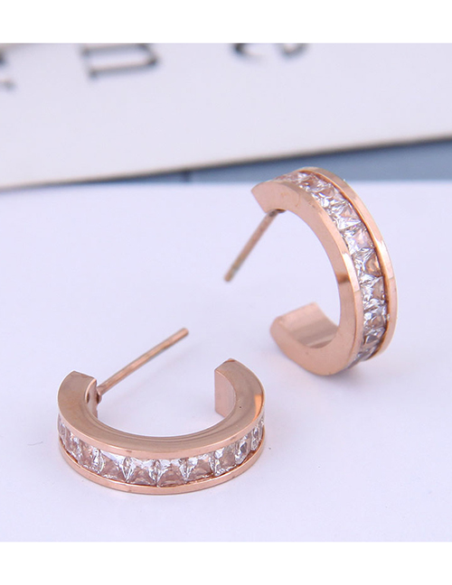 Fashion White Geometric C-shaped Stud Earrings