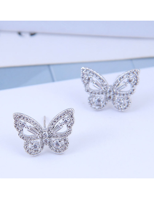 Fashion Silver Bronze Diamond Earrings With Diamonds