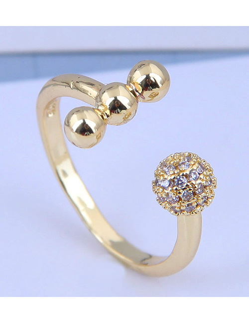 Fashion Golden Metal Open Ring With Diamonds