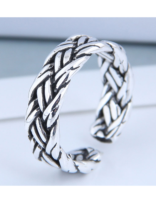 Fashion Silver Twist Braided Alloy Split Ring