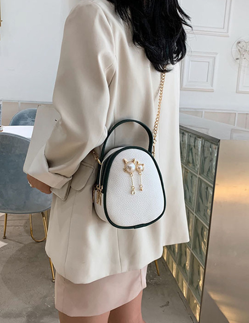Fashion White Pearl Cat Multi-layer Shoulder Bag Shoulder Bag