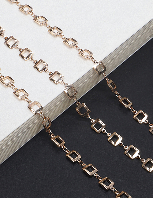 Fashion Gold Color-protected Copper Square Glasses Chain