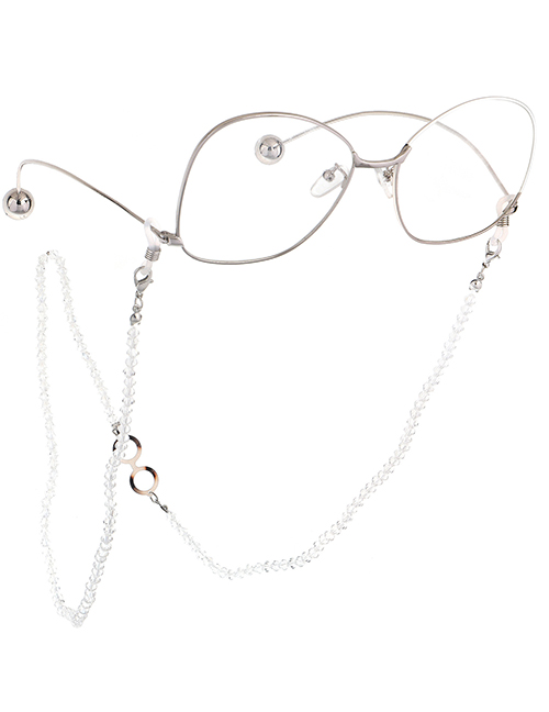 Fashion Silver Color Retention Crystal Chain Acetate Leopard Non-slip Glasses Chain