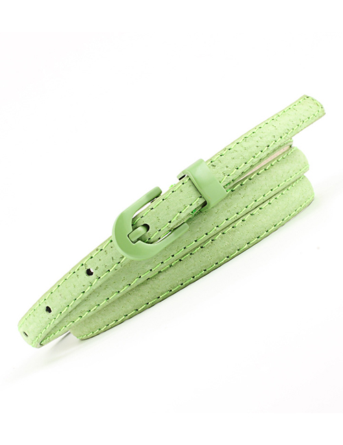 Fashion Green Real Pig Skin Thin Belt