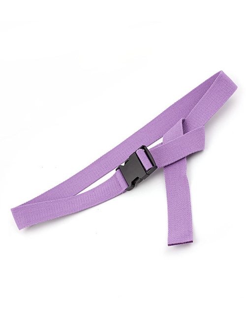 Fashion Purple Canvas Automatic Smooth Buckle Belt