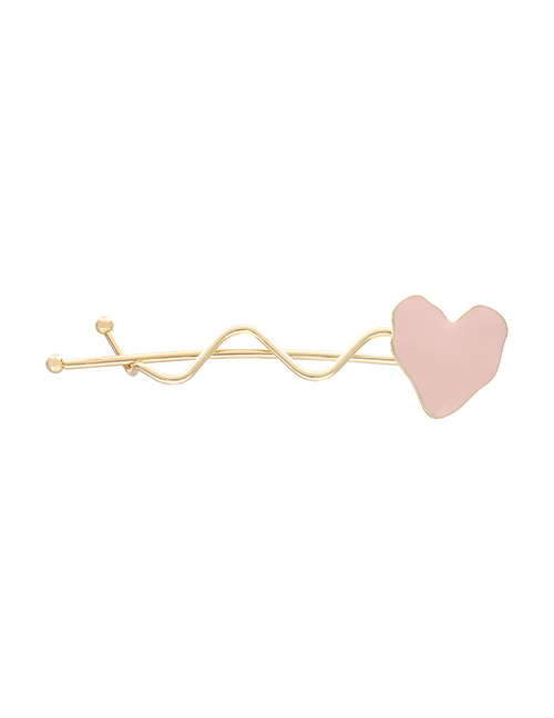 Fashion Pink Alloy Love Drop Oil Twisted Hair Clip
