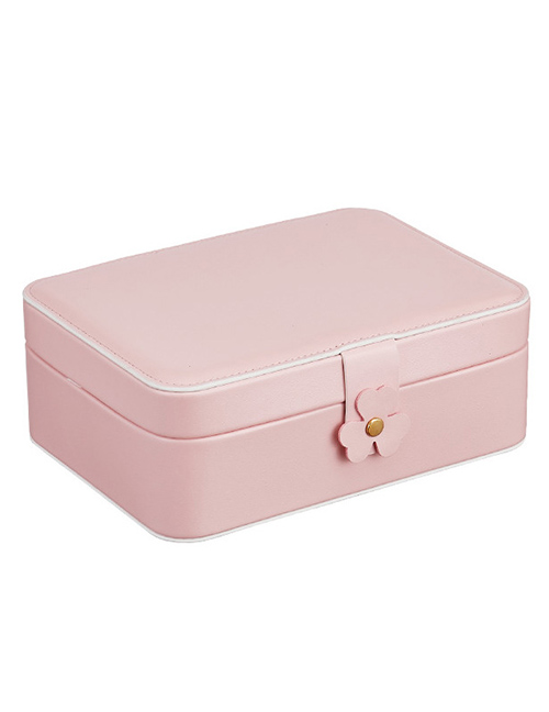 Fashion Pink Pu Double Jewellery Box