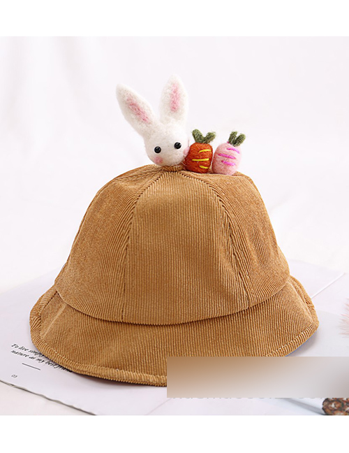 Fashion Bunny - Turmeric Cartoon Animal Corduroy Baby Fisherman Hat