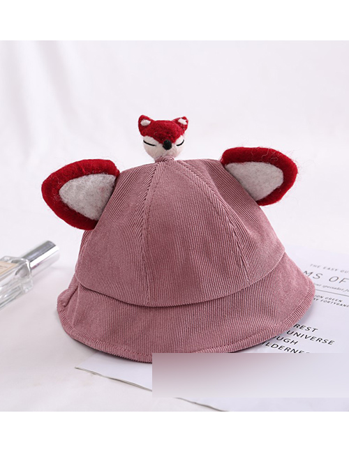 Fashion Fox-leather Cartoon Animal Corduroy Baby Fisherman Hat