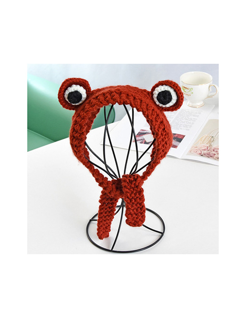 Fashion Red Knitted Wool Cartoon Frog Child Hair Band