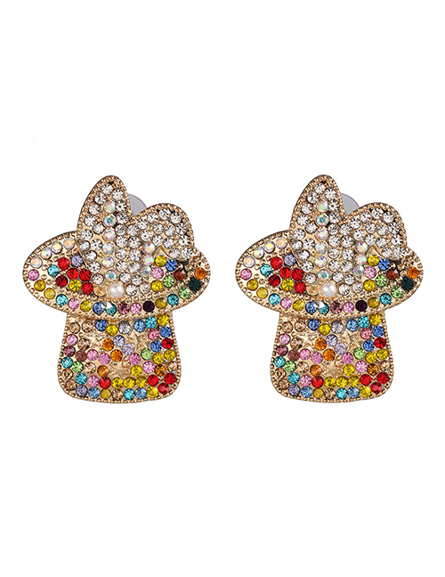 Fashion Color Diamond Stud Earrings