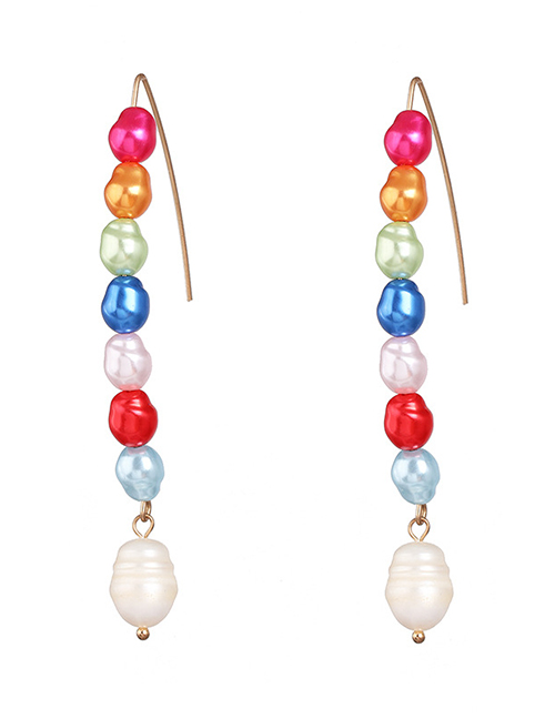 Fashion Color Pearl Tassel Earrings