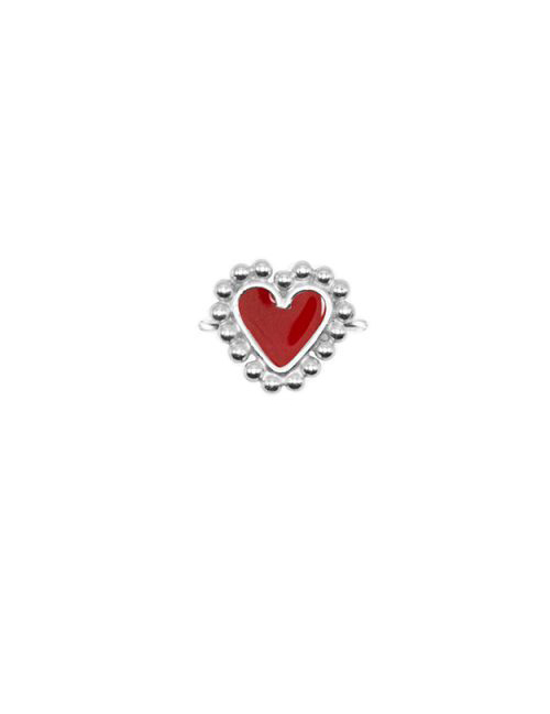Fashion Silver Red Love Opening Drip Ring