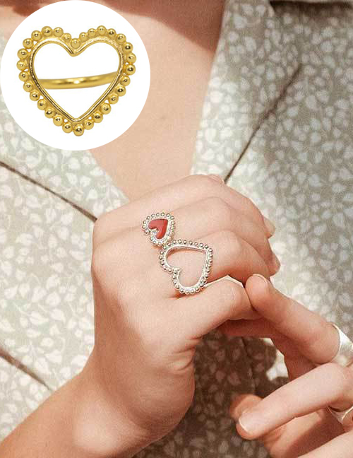 Fashion Silver Love Opening Drip Ring