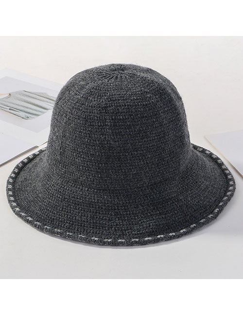 Fashion Dark Gray Knit Lace Fisherman Hat