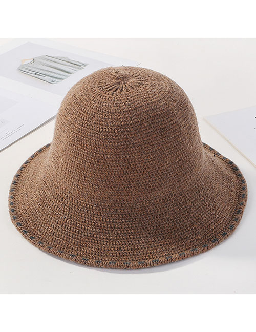 Fashion Khaki Knit Lace Fisherman Hat