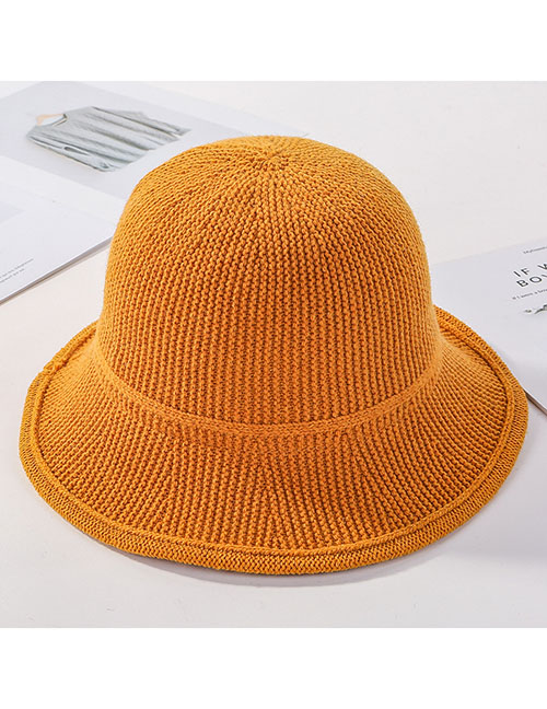 Fashion Yellow Knitted Wool Fisherman Hat